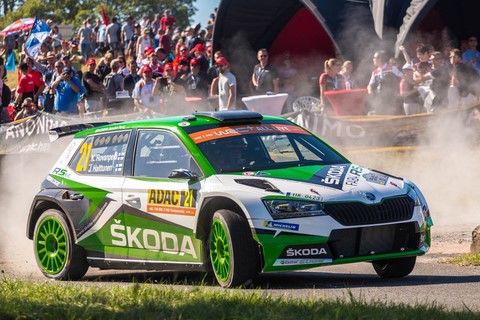 Rovanperä-Halttunen sur Skoda Fabia WRC2 au Deutschland Rallye 2019