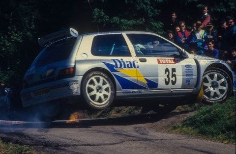 Bugalski-Chiaroni sur Renault Clio Maxi au rallye Alsace-Vosges 1995