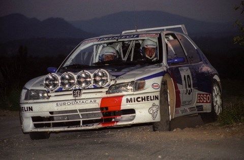 Doenlen-Sauvage sur Peugeot 306 Maxi au rallye du Mont-Blanc 1995
