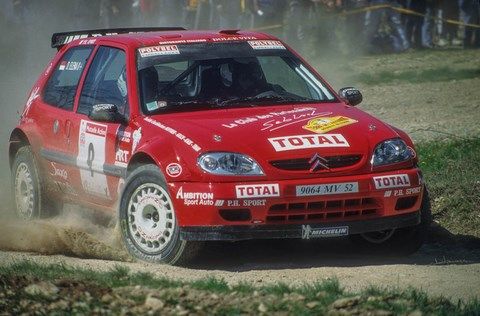 Loeb-Elena sur Citroen Saxo au rallye Terre d'Auxerre 2000