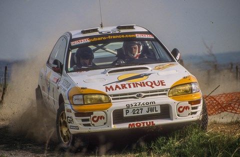 Simon-Boyere sur Subaru Impreza au rallye Terre d'Auxerre 2000